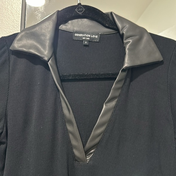 Generation Love top, leather collar and vneckline, excellent condition - Picture 3 of 6